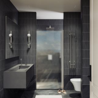 Душевая дверь MaybahGlass MGD-808-5 80см хром матовый